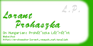 lorant prohaszka business card